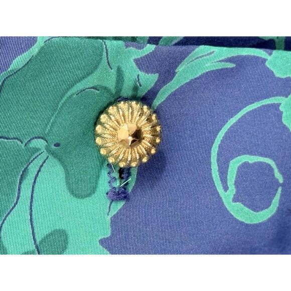 Vintage Berli Original 1970’s  Blue Floral Button-Up Blouse Size 18 Made in USA - Picture 4 of 7